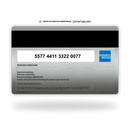 Cartão de banco AMEX Platinum de metal inoxidável gravado a laser premium - verso. Melhor que PVC.