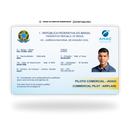 Cartão CHT ANAC de metal inoxidável gravado a laser premium colorido - frente. Melhor que PVC.