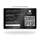Cartão CHT ANAC de metal inoxidável black preto gravado a laser com foto colorida premium - verso. Melhor que PVC.