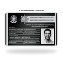 Cartão Arrais Digital de metal inoxidável black preto gravado a laser premium - frente. Melhor que PVC.