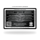 Carteira Funcional Brigadista de metal inoxidável black preto gravado a laser premium - verso. Melhor que PVC.