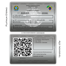 Cartão CR de metal inoxidável platinum gravado a laser com foto colorida premium - frente e verso. Melhor que PVC.