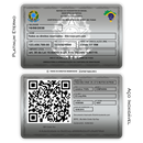 Cartão CRAF de metal inoxidável platinum gravado a laser com foto colorida premium - frente e verso. Melhor que PVC.