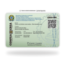 Cartão CREA de metal inoxidável gravado a laser premium colorido - verso. Melhor que PVC.