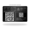 Cartão GT de metal inoxidável black preto gravado a laser com foto colorida premium - verso. Melhor que PVC.