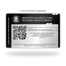 Cartão Licença de Pescador Amador de metal inoxidável black preto gravado a laser premium - verso. Melhor que PVC.