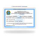 Cartão SINARM de metal inoxidável gravado a laser, premium colorido - frente. Melhor que PVC.