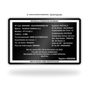 Cartão SINARM de metal inoxidável black preto gravado a laser com foto colorida, acabamento - verso. Melhor que PVC.