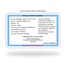 Cartão SINARM de metal inoxidável gravado a laser, premium colorido - verso. Melhor que PVC.