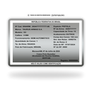 Cartão SINARM de metal inoxidável platinum gravado a laser com foto colorida, premium - verso. Melhor que PVC.