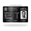 Cartão CRT de metal inoxidável black preto gravado a laser premium - frente. Melhor que PVC.