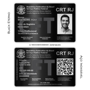 Cartão CRT de metal inoxidável black preto gravado a laser premium - frente e verso. Melhor que PVC.