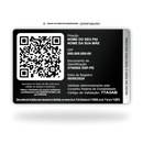 Cartão CFC Profissional de metal inoxidável black preto gravado a laser premium - verso. Melhor que PVC.