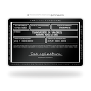 Carteira Funcional de metal inoxidável black preto gravado a laser premium - verso. Melhor que PVC.