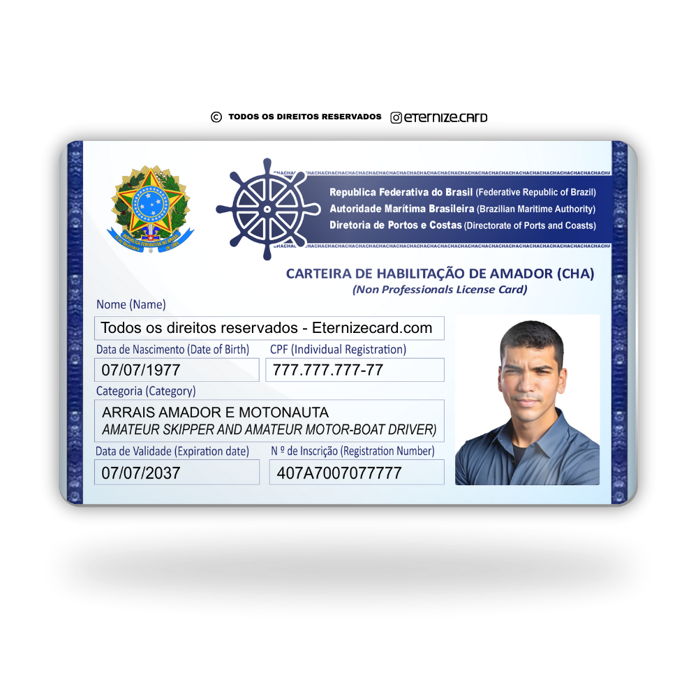 Cartão Arrais de metal inoxidável gravado a laser premium colorido - frente. Melhor que PVC.