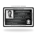 Carteira Funcional Brigadista de metal inoxidável black preto gravado a laser premium - frente. Melhor que PVC.