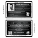 Carteira Funcional Brigadista de metal inoxidável black preto gravado a laser premium - frente e verso. Melhor que PVC.