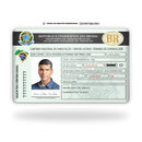 CNH de metal inoxidável gravado a laser premium colorido - frente. Melhor que PVC.