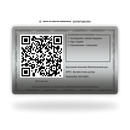 Cartão CR de metal inoxidável platinum gravado a laser com foto colorida premium - verso. Melhor que PVC.