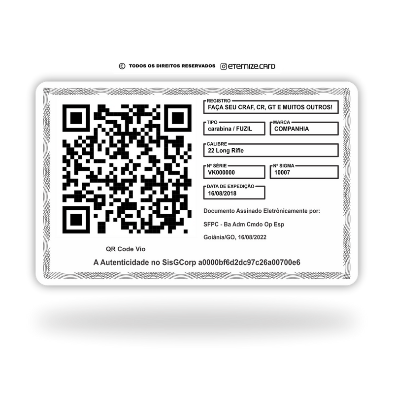 Cartão CRAF de metal inoxidável gravado a laser premium colorido - verso. Melhor que PVC.