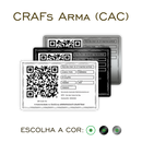 Cartões CRAF de metal inoxidável gravado a laser premium colorido/preto/platinum - Costas. Melhor que PVC.