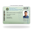 Cartão CREA de metal inoxidável gravado a laser premium colorido - frente. Melhor que PVC.