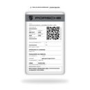 Cartão CRLV de metal inoxidável gravado a laser premium colorido com logo veículo - verso. Melhor que PVC.