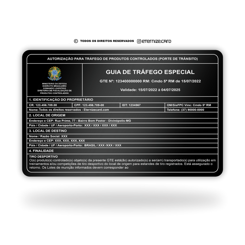 Cartão GT de metal inoxidável black preto gravado a laser com foto colorida premium - frente. Melhor que PVC.