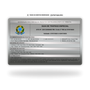 Cartão GT de metal inoxidável platinum gravado a laser com foto colorida premium - frente. Melhor que PVC.