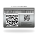 Cartão GT de metal inoxidável platinum gravado a laser com foto colorida premium - verso. Melhor que PVC.