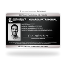 Cartão Funcional Guarda Patrimonial de metal inoxidável black preto gravado a laser premium - frente. Melhor que PVC.