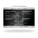 Cartão Funcional Guarda Patrimonial de metal inoxidável black preto gravado a laser premium - verso. Melhor que PVC.