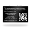 Cartão Licença Porte e Uso IEF de metal inoxidável black preto gravado a laser premium - verso. Melhor que PVC.