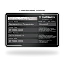 Cartão Identificação de Marcapasso de metal inoxidável black preto gravado a laser premium - verso. Melhor que PVC.