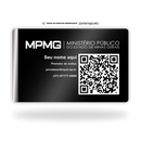 Cartão Promotor Ministério Público de metal inoxidável black preto gravado a laser premium - verso. Melhor que PVC.