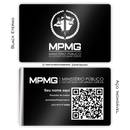 Cartão Promotor Ministério Público de metal inoxidável black preto gravado a laser premium - frente e verso. Melhor que PVC.