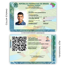 CIN/RG de metal inoxidável Color Eterno gravado a laser premium - frente e verso com dados completos. Melhor que PVC.