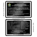 Cartão SINARM de metal inoxidável black preto gravado a laser com foto colorida, premium - frente e verso. Melhor que PVC.