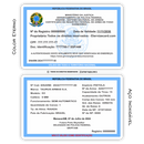 Cartão SINARM de metal inoxidável gravado a laser, premium colorido - frente e verso. Melhor que PVC.