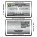 Cartão SINARM de metal inoxidável platinum gravado a laser com foto colorida, premium - frente e verso. Melhor que PVC.