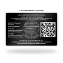 Carteira Nacional de Vigilante de metal inoxidável black preto gravado a laser premium - verso. Melhor que PVC.